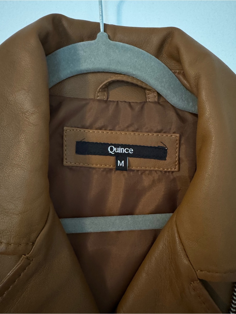 Quince Tan-Brown 100% Leather Motorcycle Jacket -Brand New - Picture 7 of 8